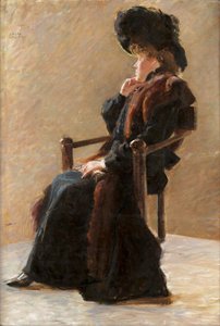Portret van een elegante dame door John Bauer